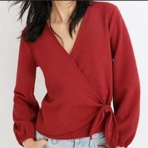 Madewell Texture & Thread Wrap Blouse